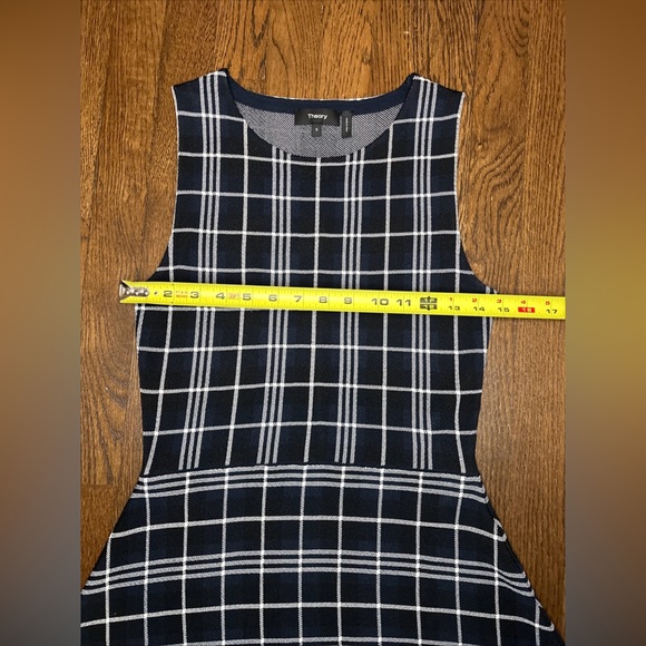 Theory Kalora Knit Sleeveless Peplum Top In Blue White - Size S - Picture 8 of 12